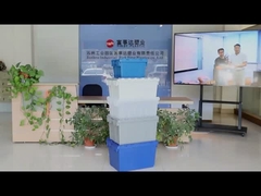 ठोस नेस्टेबल क्रेट थोक औद्योगिक भंडारण चलती क्रेट संलग्न ढक्कन कंटेनर