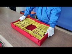 48 लीटर स्टोरेज क्रेट टोटे प्लास्टिक स्टैक करने योग्य परिवहन बक्से फोल्डेबल सब्जी के डिब्बे