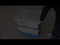 प्लास्टिक डॉली हल्के डिजाइन संलग्न ढक्कन नेस्टेबल क्रेट प्लास्टिक मंच डॉली