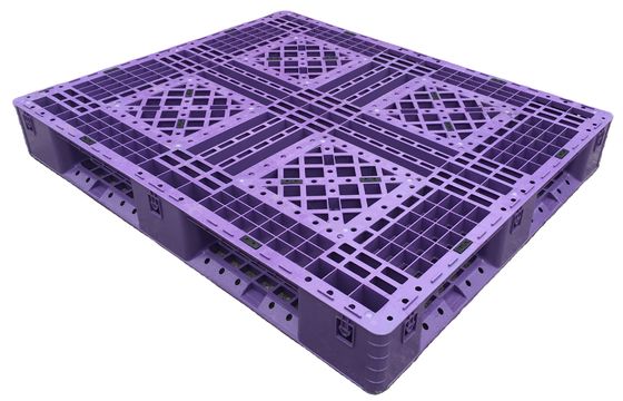 खरीदें स्टैकेबल ब्लू प्लास्टिक पैलेट 1200x1000 मिमी 4 वे प्रवेश एकल चेहरे की शैली ऑनलाइन निर्माण